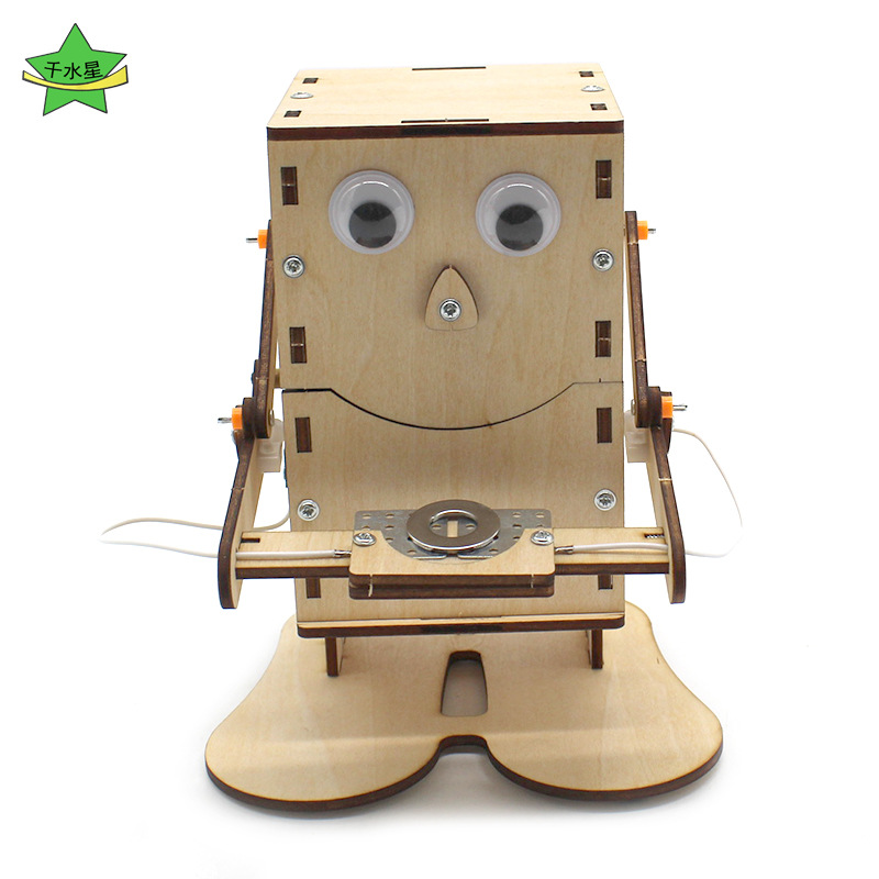 Robot de juguete para comer monedas, bricolaje, ciencia y tecnología ensamblada a mano, pequeña producción, material de experimentos científicos, material didáctico