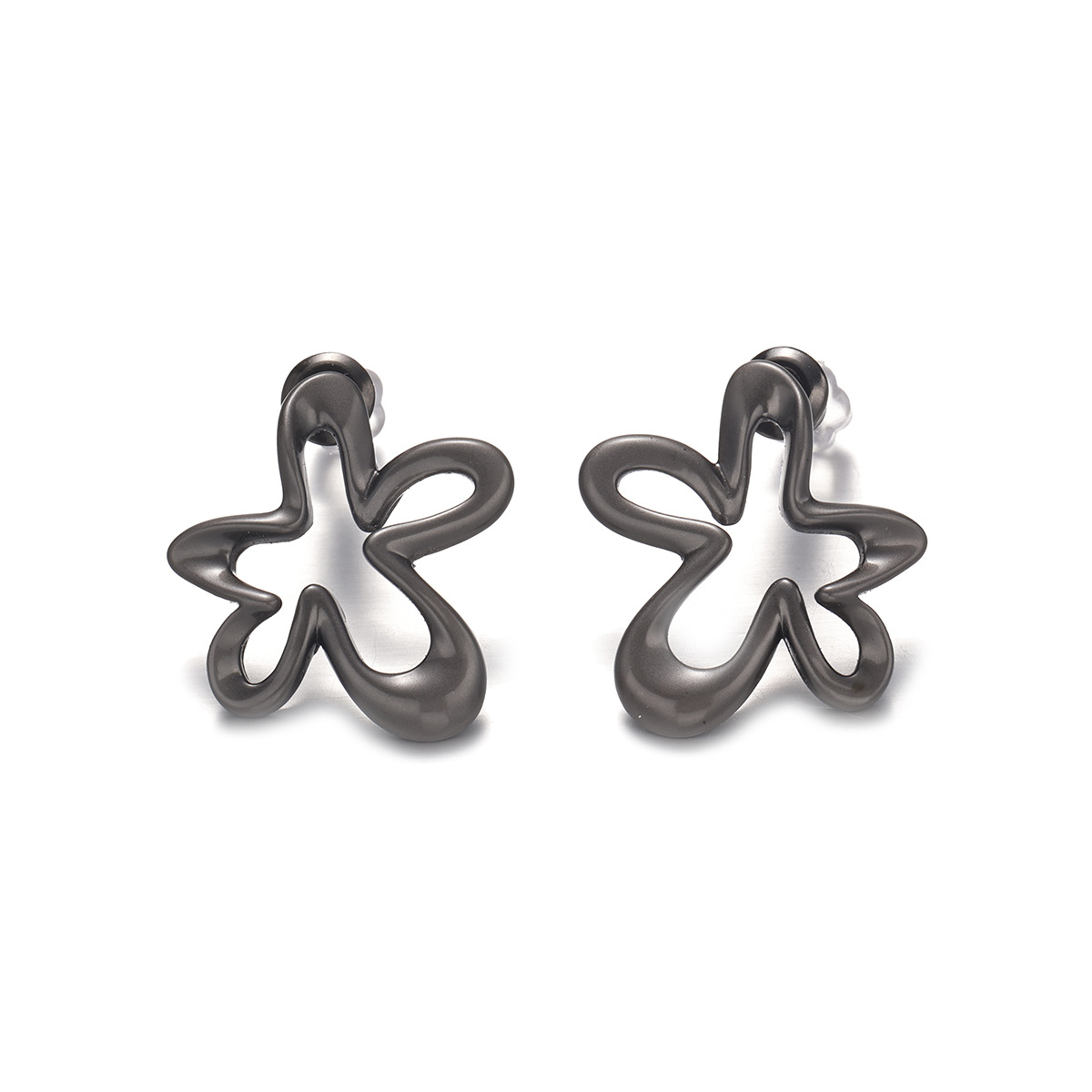 Personalidad de moda, elementos de flores de alta gama, sentido de líneas, pendientes de metal, estilo dulce y fresco, artefactos a juego de verano, venta caliente