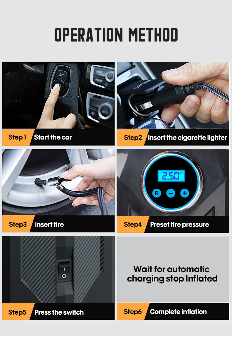 Multifunctional Car Portable Inflator Car Home Dual-Use SUV Portable Tire Inflator