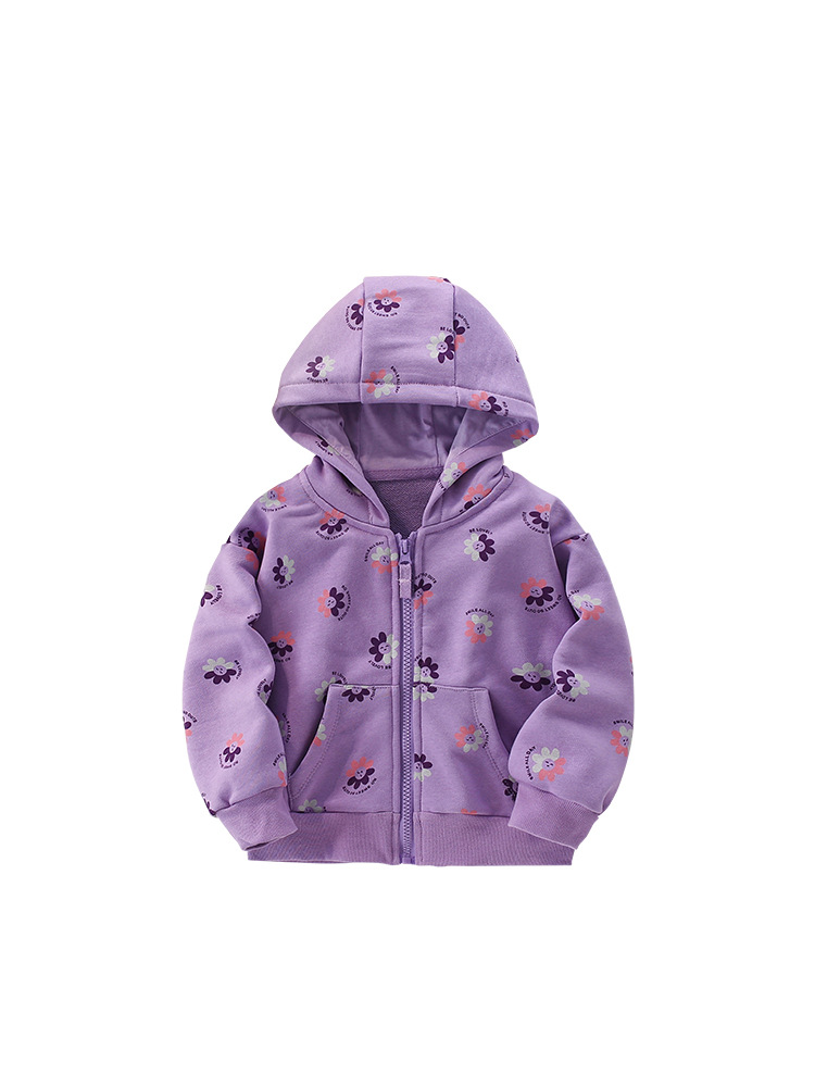 Malwee chaqueta de suéter para niñas otoño e invierno nuevo estilo europeo y americano suéter con cremallera con capucha para niños pequeños y medianos estilo occidental cardigan ropa para niños