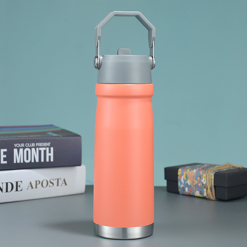 Vaso térmico con asa y pajita, estilo americano, gran capacidad