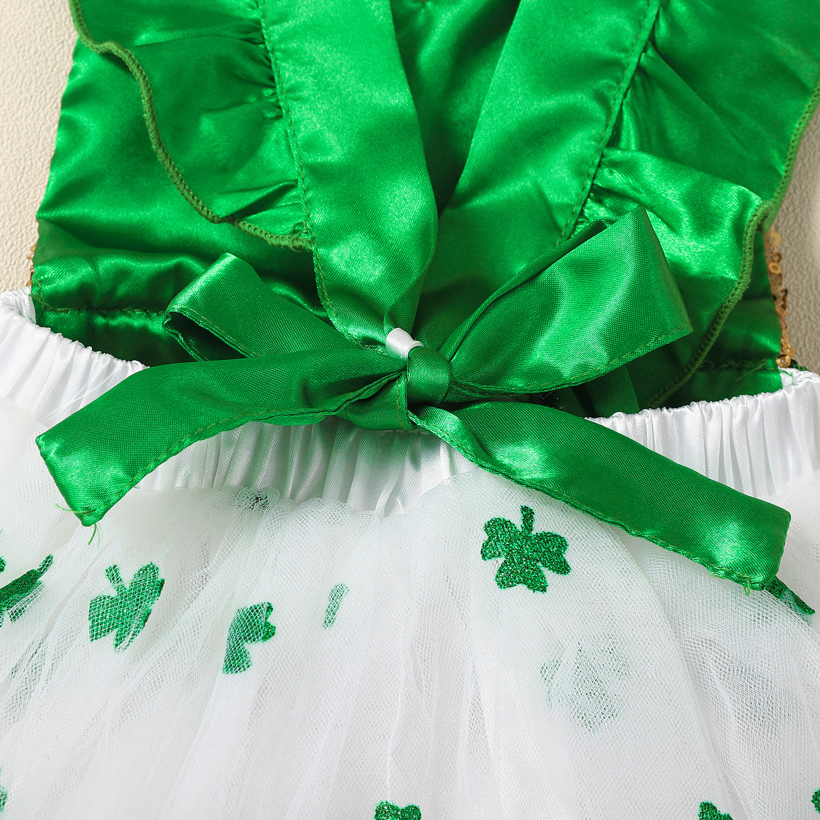 St. Patrick Princess Cute Shamrock Polyester Girls Dresses display picture 7