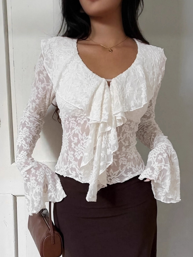 Elegant white lace silk spring design megaphone