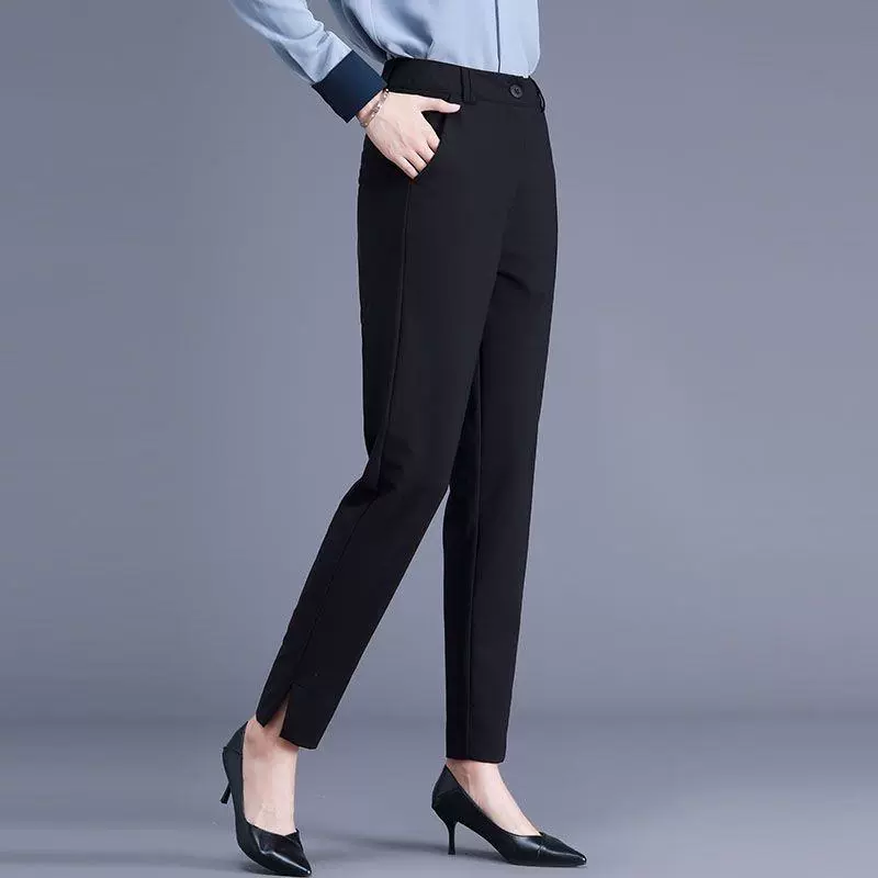 Summer autumn apricot fitted trousers, oversize