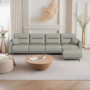 Italian Minimalist Electric Multifunctional Sofa Retractable Modern Simple Living Room Straight Row Leather Sofa Factory Wholesale