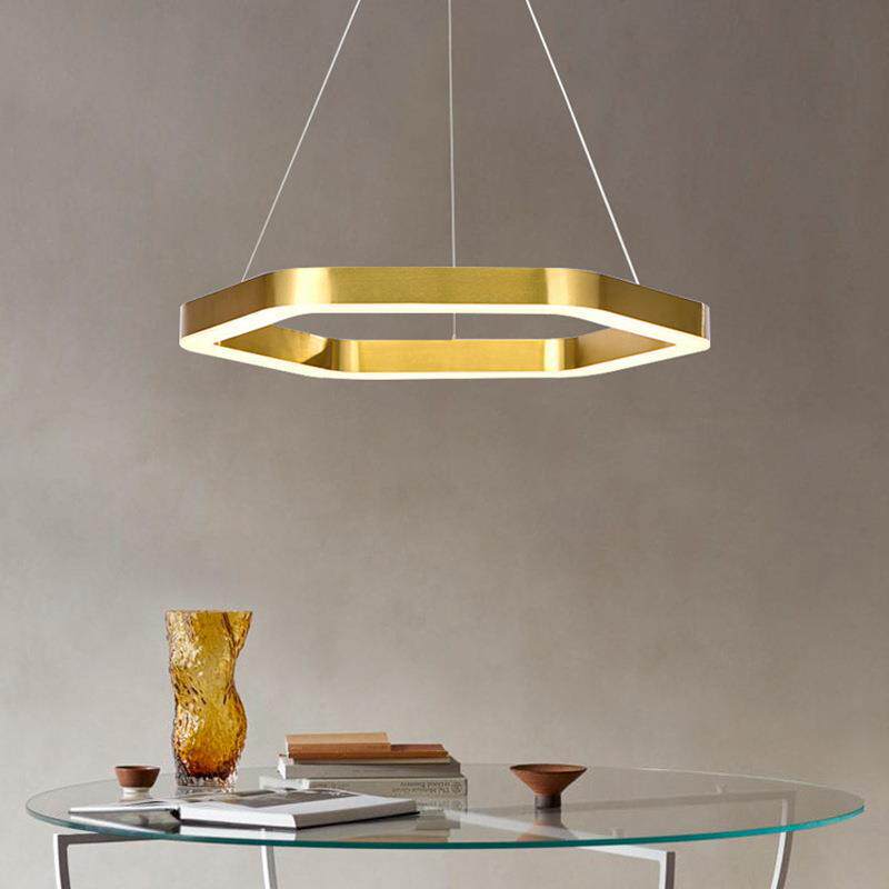 Aluminum Modern Hexagonal Light Luxury Pendant Light Designer Creative Personality Living Room Dining Room Hotel Lobby Pendant Light Aluminum Modern Hexagonal Light Luxury Pendant Light Designer Creative Personality Living Room Dining Room Hotel Lobby Pendant Light