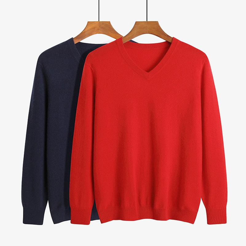产地货源厂家直销100纯山羊绒衫男士毛衣秋冬套头V领打底衫批发