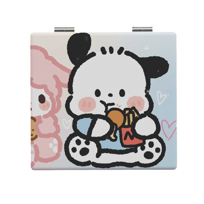 Sanrio coolomi pequeño espejo estudiante portátil espejo plegable espejo de doble cara
