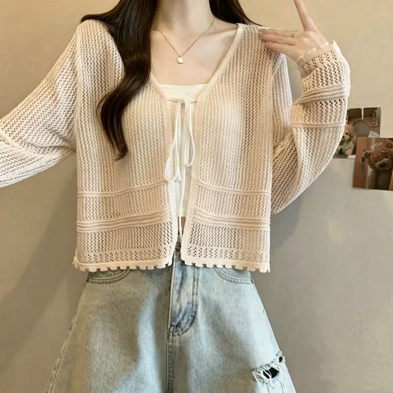 2026 Super Trendy Summer New Style: Small Shawl with Suspenders, Women's Hollow-Out Ice Silk Knit Cardigan Thin Jacket 2026 Super Trendy Summer New Style: Small Shawl with Suspenders, Women's Hollow-Out Ice Silk Knit Cardigan Thin Jacket