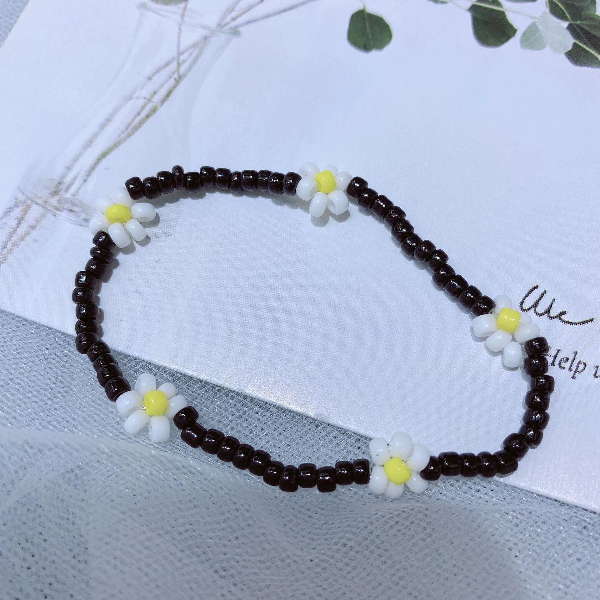 Бусинное браслет ручной работы, стиль Flower Light-Luxury, длина 17 см, разноцветные варианты (SL1–SL36)