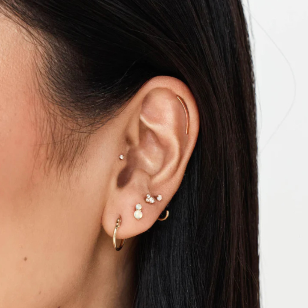 Ear Studs Classification 1 Piece Ear Cartilage Rings & Studs Fashion Geometric 925 Sterling Silver Inlay Zircon