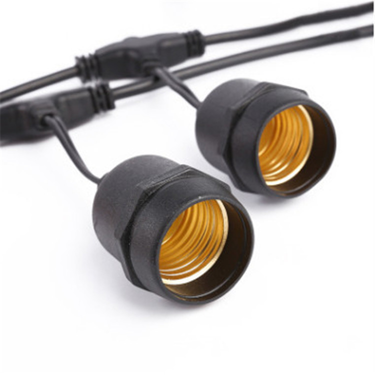 户外防水灯串线节日灯座串E27灯座串灯头电源线 跑马灯串