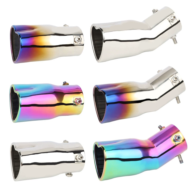 Трансграничное качество, нержавеющая сталь, сердце в форме сердца, 63 мм, хвостовое горло, запеченное синее покрытие, автомобильный модифицированный глушитель выхлопной трубы