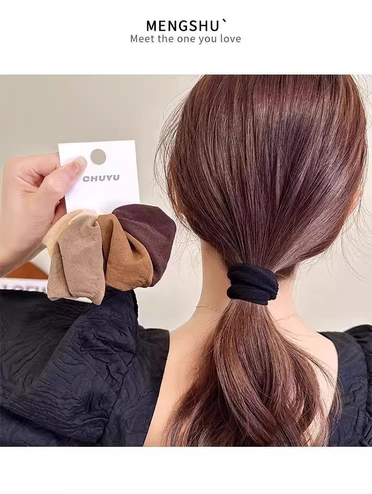 High Elasticity Ultra-Wide Hair Tie 2025 New Model High-End Rubber Band Women's Hair Ring Hair Accessory High Ponytail Hair Tie Hair Rope