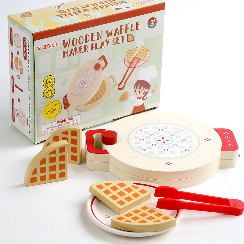 Play House juguetes educativos de simulación de madera juego de té cafetera fabricante de pan juego de rol de cocina de jardín de infantes