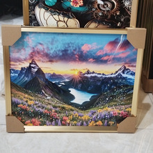 欧美东南亚外贸镶钻晶瓷画客厅卧室餐厅油画风格山水风景装饰画