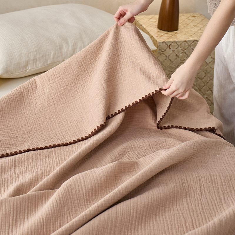 Edredón fresco de verano con gasa arrugada de algodón puro, edredón de verano para estudiantes individuales, edredón de aire acondicionado lavable a máquina, edredón para niños image 7