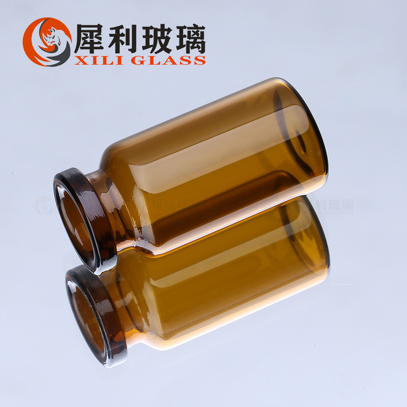サイズは8mlの管西林瓶の透明な冷凍の乾燥の粉の瓶の茶色の精華の原液の小さい様子を決められます。|undefined