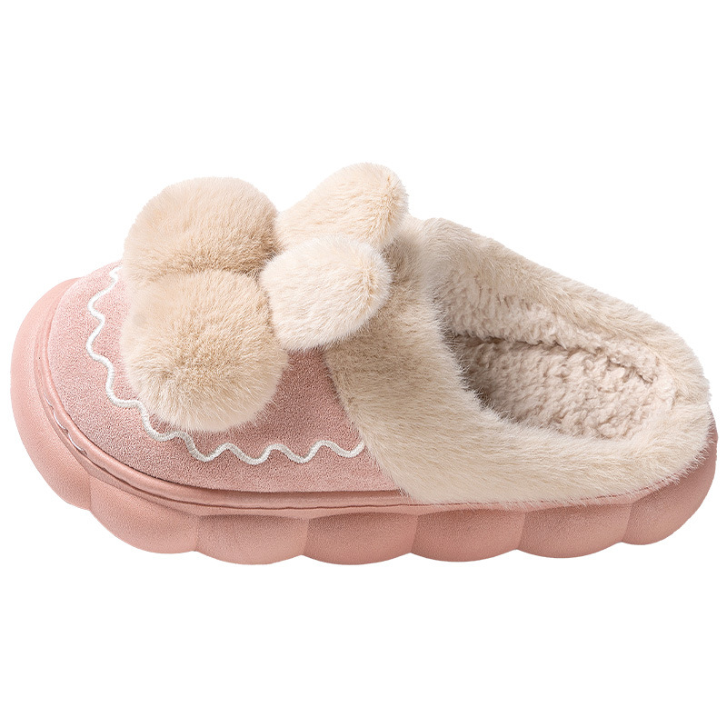 Zapatillas de algodón damas otoño y invierno 2024 nuevo hogar calentamiento y zapatillas de peluche parejas antideslizantes zapatillas de algodón grueso