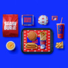 Snack box set 1 Anti-oil Carton food packing hamburger French fries Fried chicken Pizza Meatloaf cowhide paper bag