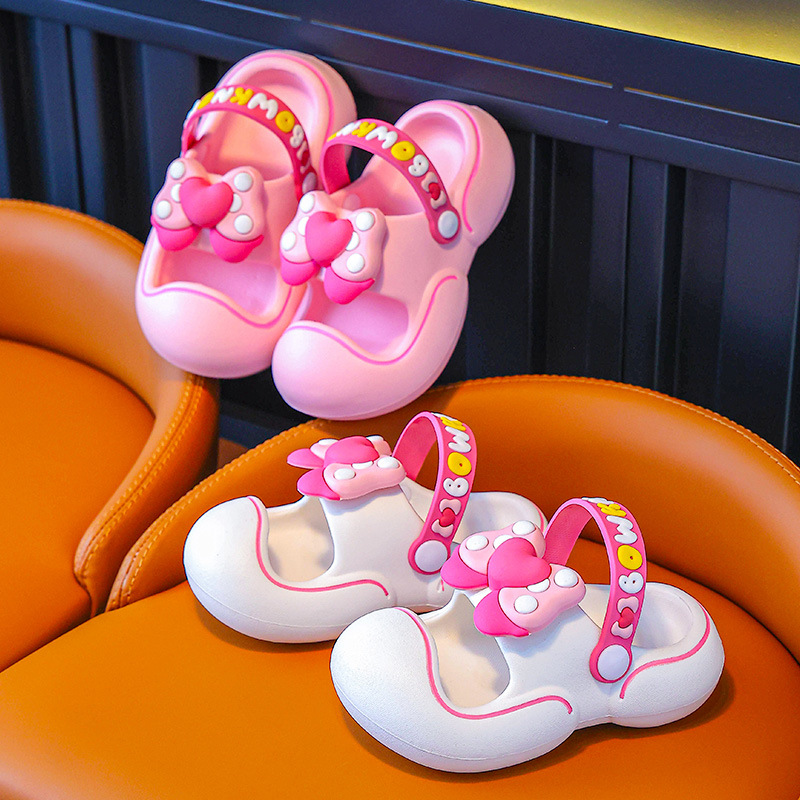 Zapatillas infantiles princesa viento fuera antideslizante agujero de fondo suave zapatos de arco para niñas zapatos de cabeza de bebé niños