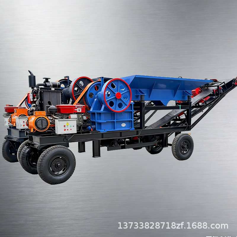Portable Gravel Production Line Diesel-Powered Jaw Crusher with Feeder and Conveyor Combo Vehicle Portable Gravel Production Line Diesel-Powered Jaw Crusher with Feeder and Conveyor Combo Vehicle