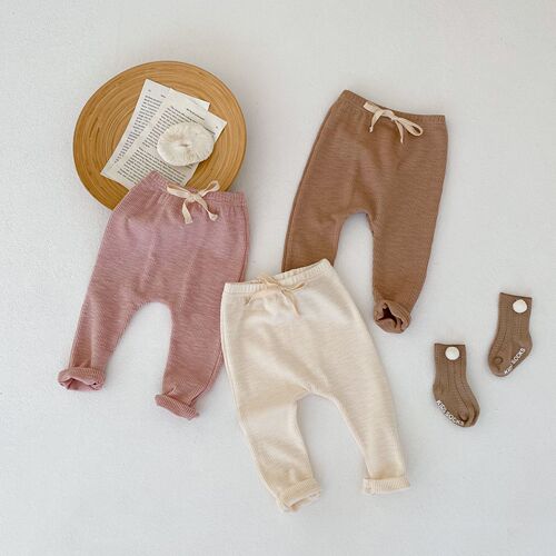 ins  new autumn clothing for infants and young children, male and female babies, big pp fashion trendy cotton pants, bottoming and versatile pants