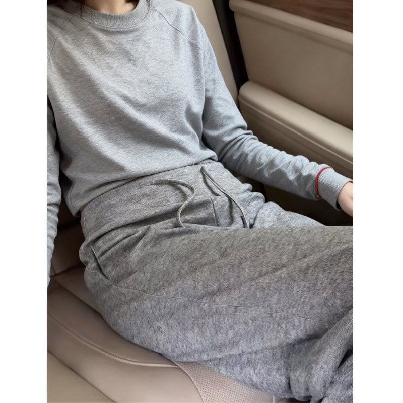 Gray Mochi Pants for Women 2026 Early Spring New High-Waisted Slimming Loose Drapey Casual Petite Warm Wide-Leg Pants