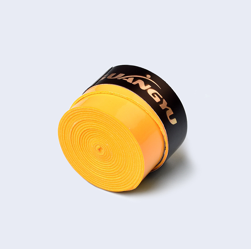 Cinta adhesiva para empuñadura de raqueta de bádminton Guangyu, plana, de PU, elástica, de alta elasticidad, banda de enrollamiento, cinta absorbente de sudor, venta al por mayor.