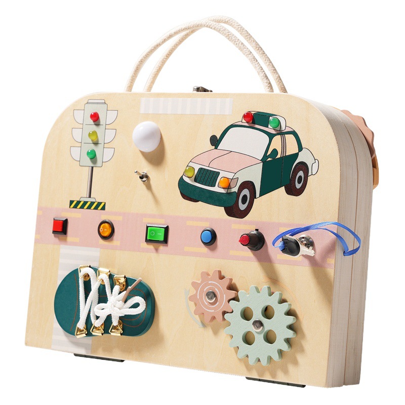 Montessori vida diaria enseñanza ayudas interruptor de luz tablero de dibujo ocupado pizarra coordinación de los ojos de madera de los niños educativos juguetes de educación temprana