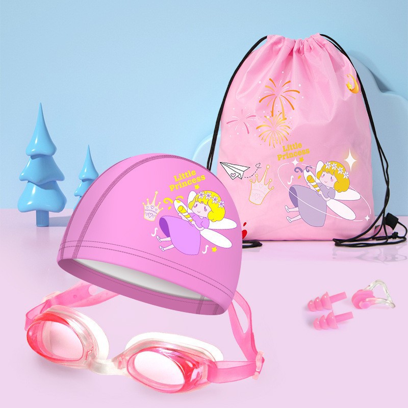 Set, waterproof swimming cap, nose clip, earplugs