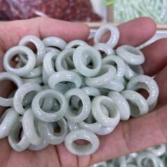 天然a货翡翠跑环戒圈diy手工串珠编织玉石手链项链材料包玉珠批发