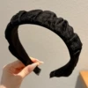 Black pleated headband ~ about 3.5cm wide