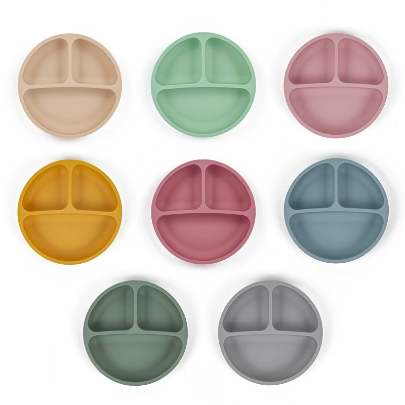Amazon Горячая продажа силиконовая детская тарелка для еды для малышей улыбается