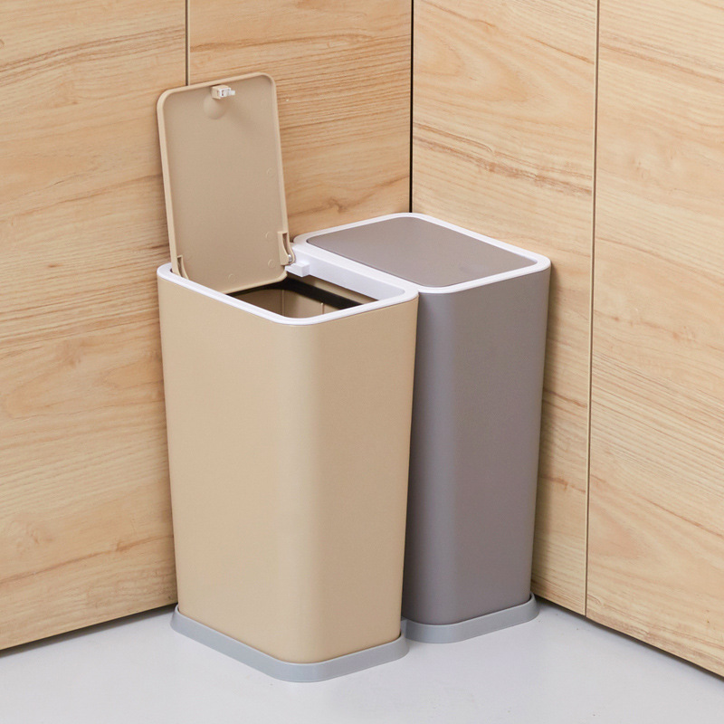 分類の組み合わせの狭い形の押しはゴミ箱のトイレの挟み式の収納桶の客間の長方形のごみの筒を覆います。|undefined