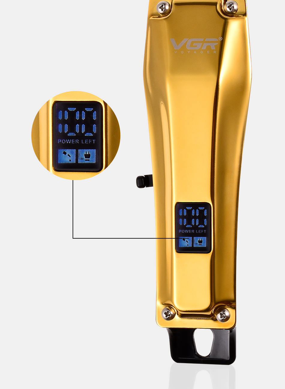 Retro Hair Trimmer With Lcd Display Professional Cordless Clipper_voghion.com
