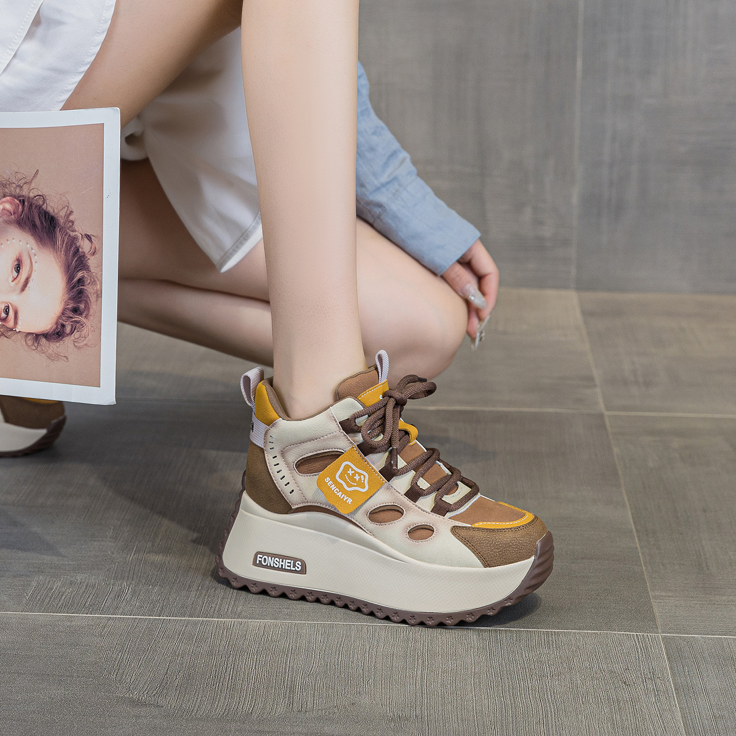 Women's Chunky-soled Dad For Petite Individuals, 2026 New Model, Popular Online, Casual, Fashionable, Comfortable,_vogvips.com