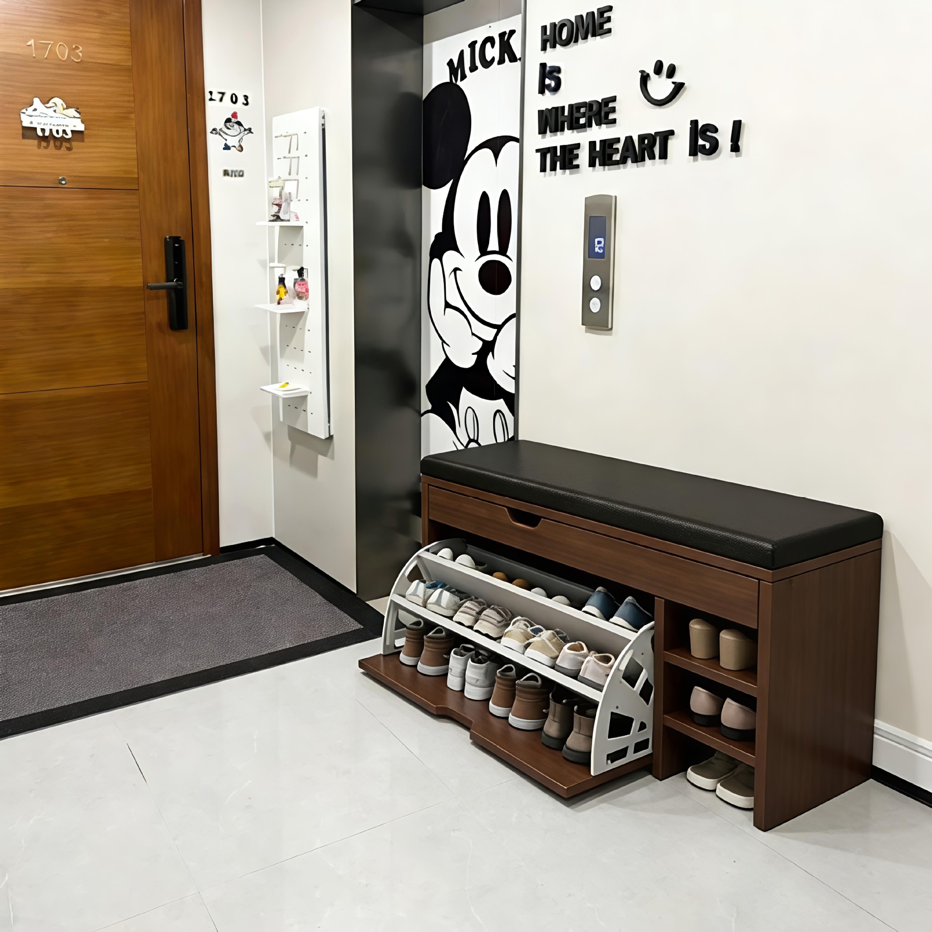 Taburete de cambio de zapatos en la puerta de entrada para almacenar en la puerta doméstica para vestir taburetes de zapatos armario de zapatos integrado puerta de entrada portable almacenamiento rack de zapatos