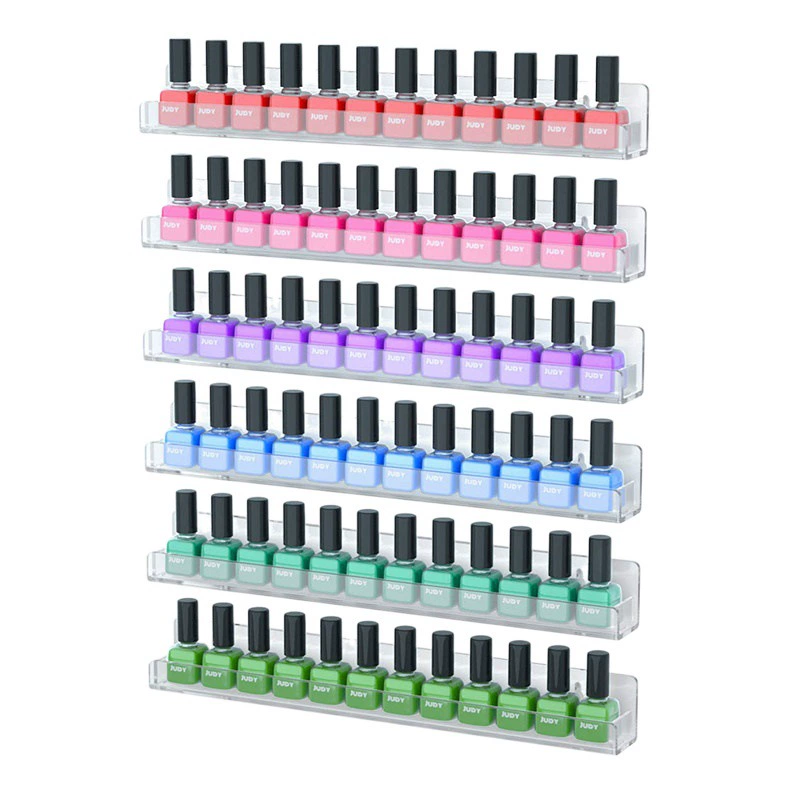 Настенная подставка для лаков для ногтей, прозрачная настенная подставка для лаков, акриловая подставка для хранения и демонстрации, подвесного типа