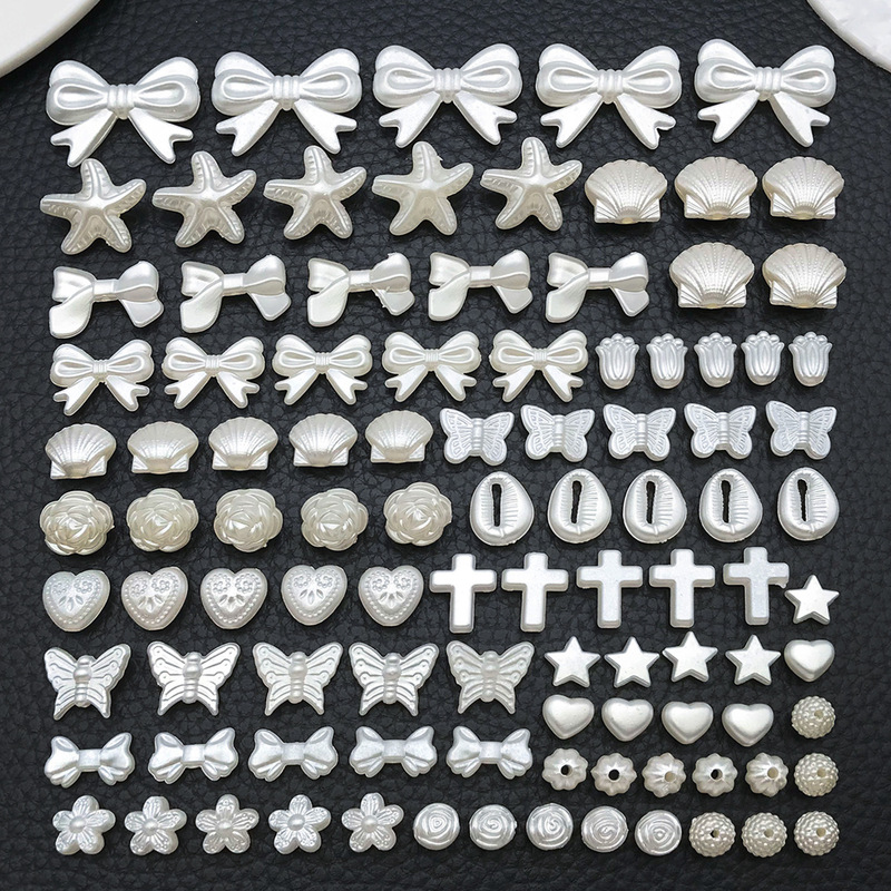Off-White Abs Imitation Double-Sided Shell Bow Heart-Shaped Loose Beads DIY Phone Chain Beaded Jewelry Accessories Off-White Abs Imitation Double-Sided Shell Bow Heart-Shaped Loose Beads DIY Phone Chain Beaded Jewelry Accessories