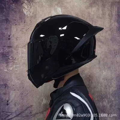 Dəbilqə (Kaska) aksesuarları – spoiler, Bluetooth slot, safety features - m-glossy-black-lenses