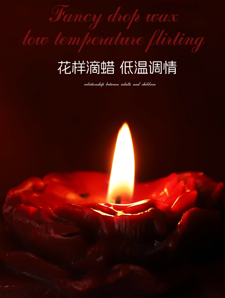 Jiuai Rose Low-Temperature Massage Candle in Red Soy Wax for Adult Couples — detail image 18