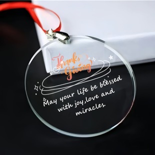 Pujiang Crystal Glass Christmas Tree Pendant Christmas Atmosphere Hanging Decoration Creative Gift Transparent Glass Crafts