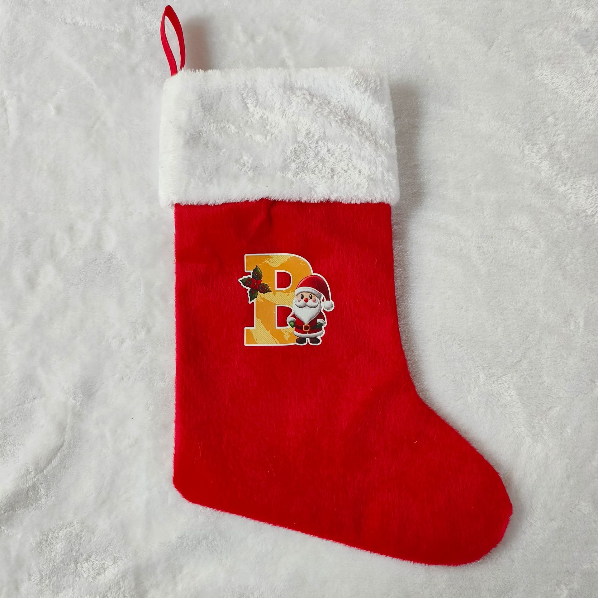 letras transfronterizas calcetines de Navidad encantadores y divertidos letras inglesas calcetines de Navidad creativas letras de Santa Claus