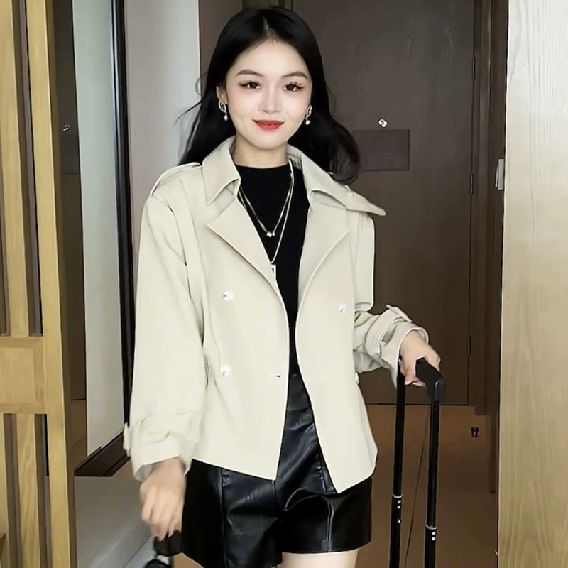 Куртка, модная облегающая ранец, термобелье, trench coat, западный стиль, коллекция 2023 года, осень, для подростков