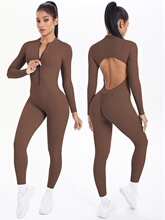 S 41063 Long Sleeve Hollow Out Bodysuit �����B�w�� �羳���l