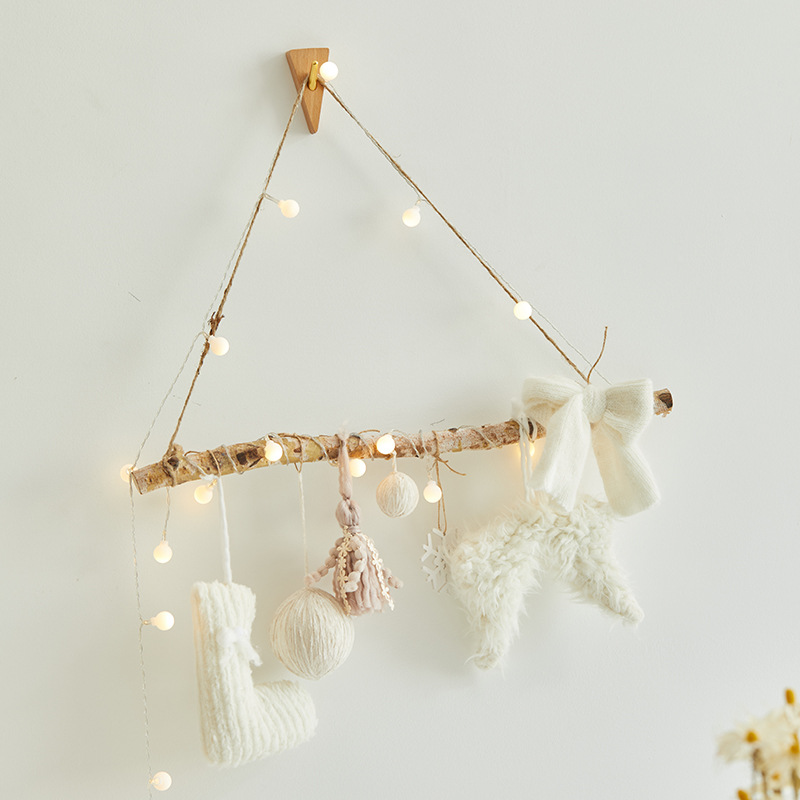 Buscando madera nueva decoración navideña doméstica lámpara de pared navideña tiendas de ventana colgante creativo atmósfera diseño props