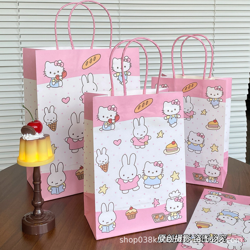 Cute Cartoon Miffy Rabbit Kraft Paper Gift Bag, Simple and Convenient, Pink Girly Heart Shopping and Gift Giving, the Best Choice Cute Cartoon Miffy Rabbit Kraft Paper Gift Bag, Simple and Convenient, Pink Girly Heart Shopping and Gift Giving, the Best Choice