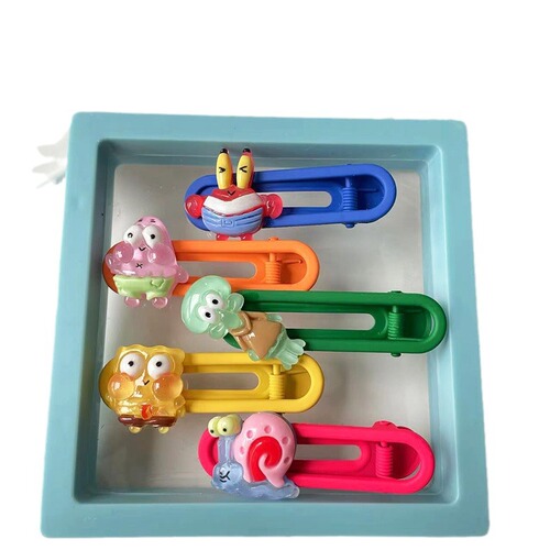 New Korean-style seamless alloy duckbill clip children's hair clip gift box cartoon U-shaped clip non-damaging hair accessories set