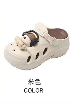 2025 nuevos zapatos con agujeros para mujer verano antideslizante y transpirable eva pisando mierda en la playa Baotou zapatos de jardín para mujer